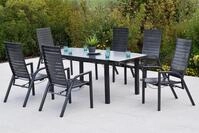 Merxx Gartenm&ouml;bel Set Siros7tlg., 6 Sessel verstellbar durch Gasdruck,...