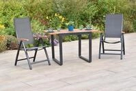 Merxx "Toblino" Set 3tlg., 2 Klappsessel, Balkonausziehtisch 80 (120) x 70 cm,