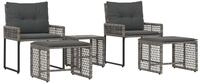 vidaXL Gartenm&ouml;bel-Set 5 stk. Grau - Grau