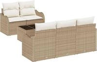 vidaXL Gartensofa-set Beige Poly-Rattan - Beige