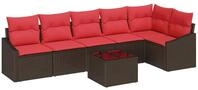 vidaXL Sofa Set 7 stk. Braun [Synthetisch]: Poly Rattan - Braun