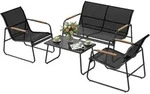 WOLTU Gartenm&ouml;bel Set 4-teilig 1 Tisch 1 Zweisitzer-Sofa 2 Sessel...