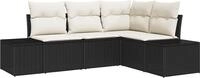 vidaXL Gartensofa-set 4 pcs Schwarz Poly-Rattan - Schwarz