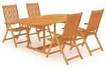 vidaXL 5-tlg. Garten-Essgruppe Massivholz Teak - Braun