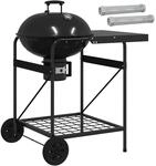 vidaXL Holzkohlegrill mit R&auml;uchertuben 91 x 71 x 107 cm Stahl Schwarz