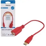 Hama Flexi-Slim, 0,15 m, USB C, USB A, USB 2.0, 0,48 Gbit/s, Rot - Rot