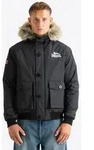 Herren Winterjacke mit Kapuze normale Passform FARRINGDON Black/White 3XL...