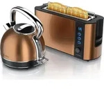 Arendo Fr&uuml;hst&uuml;cks-Set Edelstahl, Wasserkocher mit Temperatureinstellung 1,7l,...
