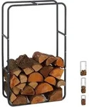 Relaxdays Kaminholzregal, Holzscheite Stapelhilfe, aus Stahl, innen und au&szlig;en,
