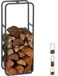 Relaxdays Kaminholzregal, Holzscheite Stapelhilfe, aus Stahl, innen und au&szlig;en,