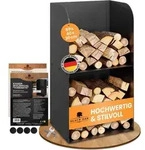 BLACK OAK Kaminholzregal YOSEMITE 80&times;40&times;30cm &ndash; Stahl schwarz f&uuml;r innen &...