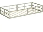 Bodenbett aus Metall Vitalispa Minno Greige 205 x 95 cm ohne Matratze, Model...