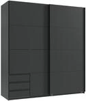 Schwebet&uuml;renschrank 2-trg. Kleiderschrank 179 cm Grafit Au&szlig;enschubladen...