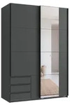 Schwebet&uuml;renschrank 2t&uuml;rig Kleiderschrank 135 cm Grafit Au&szlig;enschubladen...