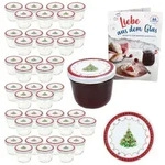 40er Set Sturzglas 230ml Einmachglas + TO-Deckel 82 Weihnachtstraum + Heft - Rot