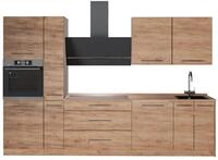 K&uuml;chenzeile Vicco Fame-Line Goldkraft Eiche/Goldkraft Eiche 310 cm, AP Eiche,...