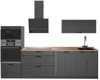 K&uuml;chenzeile Vicco Fame-Line Dunkelgrau/Anthrazit 280 cm, AP Eiche, Model 64656