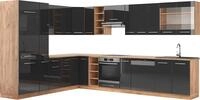 Eckk&uuml;che Vicco Fame-Line Anthrazit Hochglanz/Goldkraft Eiche 347 x 257 cm ohne