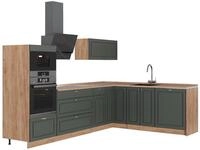 Eckk&uuml;che Vicco Fame-Line Gr&uuml;n-Gold Landhaus/Goldkraft Eiche 287 x 207 cm, AP...