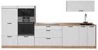 K&uuml;chenzeile Vicco Fame-Line Wei&szlig; Landhaus/Goldkraft Eiche 340 cm ohne
