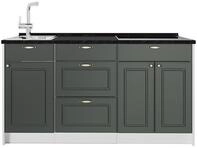 K&uuml;chenblock Vicco Fame-Line Gr&uuml;n-Gold Landhaus/Wei&szlig; 150 cm Arbeitsplatte