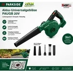 PARKSIDE 20 V Akku-Universalgebl&auml;ser PAUGB, Laubbl&auml;ser ohne Akku und Ladeger&auml;t