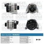 MEAT & DORIA 5530253 Lichtmaschine Generator LiMa 105A 14V f&uuml;r FIAT 500 (312) GRANDE