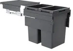 Hailo Abfallsammler 3619751 CE Slide Euro-Cargo 2x 38 Liter dunkelgrau - Grau