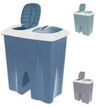 M&uuml;lltrennsystem M&uuml;lleimer Duo M&uuml;lleimer Wertstofftrenner 2x25 Liter - Blau