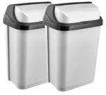 keeeper rasmus 2x Abfallbeh&auml;lter mit Rolldeckel, 10 l, 25,5 x 19 x 39 cm, Light -