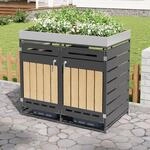 okwish M&uuml;lltonnenbox Doppelt&uuml;r Gartenm&uuml;lleimer mit Pflanzkasten