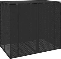 vidaXL M&uuml;lltonnenbox 2 stk. Schwarz 130 x 80 x 115 cm Polyethylen - Schwarz