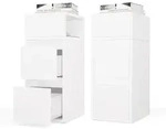 YORK Nachttisch, Ablage, 2 Schubladen, Schlafzimmer, WEISS - Wei&szlig;