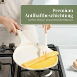 Crepe Pfanne 30cm Induktion Keramik Antihaft Beige