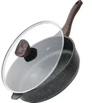 Antihaft Tiefe Bratpfanne mit Deckel, 30cm Granitbeschichtung Induktion...