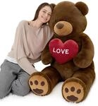 Riesen Teddyb&auml;r 130cm mit Herz "I Love You" Pl&uuml;schtier Braun