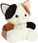 AURORA 33877 Palm Pals Calico Katze, 13 cm, Pl&uuml;schtier, wei&szlig;