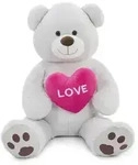 Riesen Teddyb&auml;r 130cm Grau mit Herz "I Love You" Pl&uuml;schtier Kuscheltier