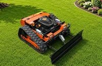 Ferngesteuerter Motor-Rasenm&auml;her CW-500 Orange B&ouml;schungsm&auml;her mit Schneepflug