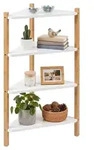Relaxdays Eckregal, HxBxT: 80 x 46 x 25 cm, 4 Ablagen, Standregal Wohnzimmer, Bad,