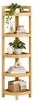 Relaxdays Eckregal Bambus, 5 halbrunde Ablagen, HBT: 116x23x23 cm, Standregal Bad &