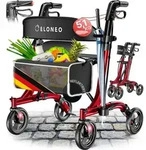 ELONEO Premium Leichtgewicht Rollator faltbar, mit Sitz, Leichtgewicht-Rollator,