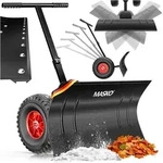 MASKO&reg; Schneeschaufel auf R&auml;dern h&ouml;henverstellbar - 5-Fach H&ouml;henverstellbar