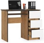 Schreibtisch 90cm mit 3 Schubladen und Tastaturauszug Computertisch...