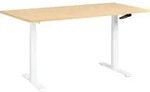 BELIANI Schreibtisch Hellbraun u. Wei&szlig; Melamin 160x72 cm Manuell...