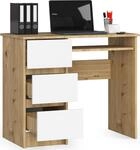 Schreibtisch 90cm mit 3 Schubladen und Tastaturauszug Computertisch Arbeitstisch