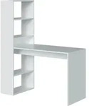 CALICOSY - Umkehrbarer Schreibtisch mit Regal - L120 cm - Wei&szlig;
