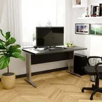 Schreibtisch 135x60cm mit Metallbeinen Computertisch Arbeitstisch...