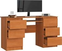 Schreibtisch 135cm mit 6 Schubladen Computertisch Tastaturauszug Gaming-Tisch