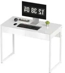 HOMCOM Schreibtisch 100 x 50 cm Computertisch B&uuml;rotisch mit 2 Schubladen,...